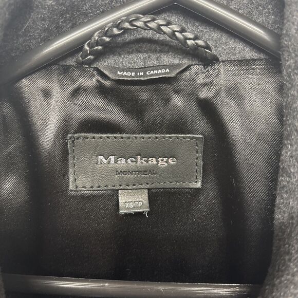 Womens Size XS Mackage Wool Cashmere Coat Charcoal NWT - Picture 2 of 10